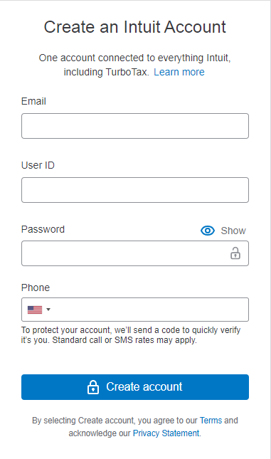 create Turbotax account
